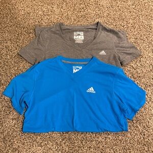 BUNDLE Two Adidas Woman’s Blue and Gray Short Sleeve Tees